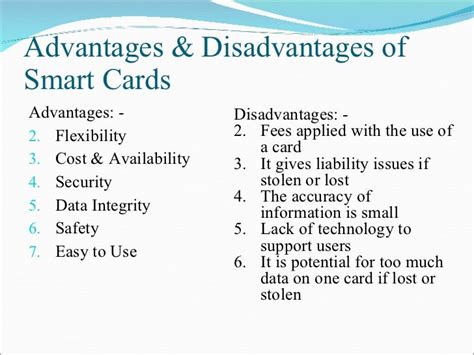 smart card importance|disadvantages of smart card.